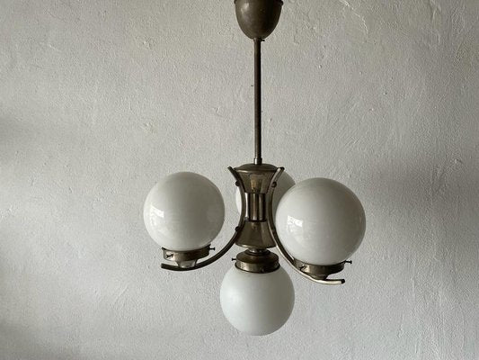 Art Deco Metallic and Silver Ceiling Lamp, Germany, 1940s-RDS-1418625