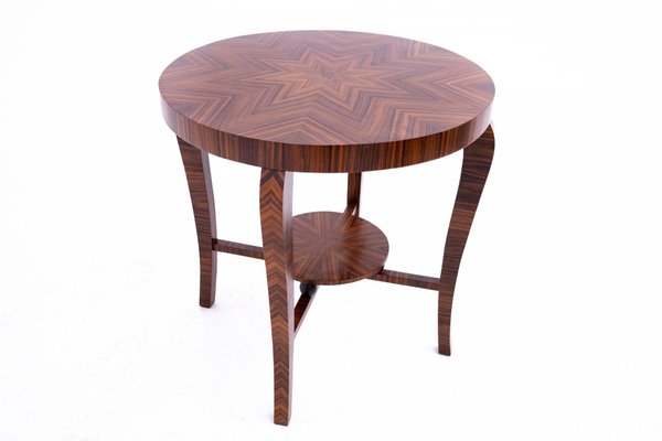 Art Deco Mid 20th Century Round Coffee Table, Poland, 1950s-BXB-1811281