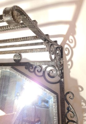 Art Deco Mirror and Wrought Iron Shelf-AWH-1004557