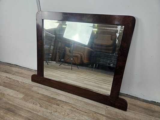 Art Deco Mirror in Walnut Root with Cut Glass, 1930s-ZUW-2022671