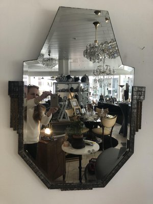 Art Deco Mirror in Wood & Metal, France, 1930s-QVR-1276786