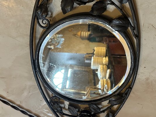 Art Deco Mirror in Wrought Iron, 1930-BFK-1770951