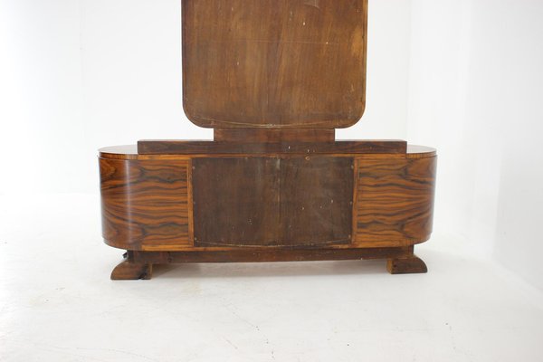 Art Deco Mirror Walnut Cabinet, Czechoslovakia, 1930s-TZ-1313411