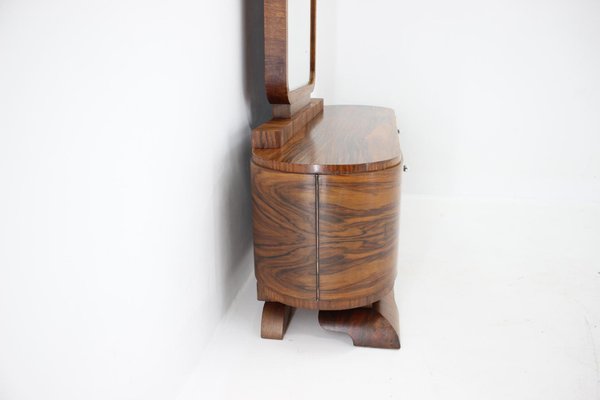 Art Deco Mirror Walnut Cabinet, Czechoslovakia, 1930s-TZ-1313411