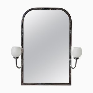 Art Deco Mirror with Opal Light, 1930s-KL-740390