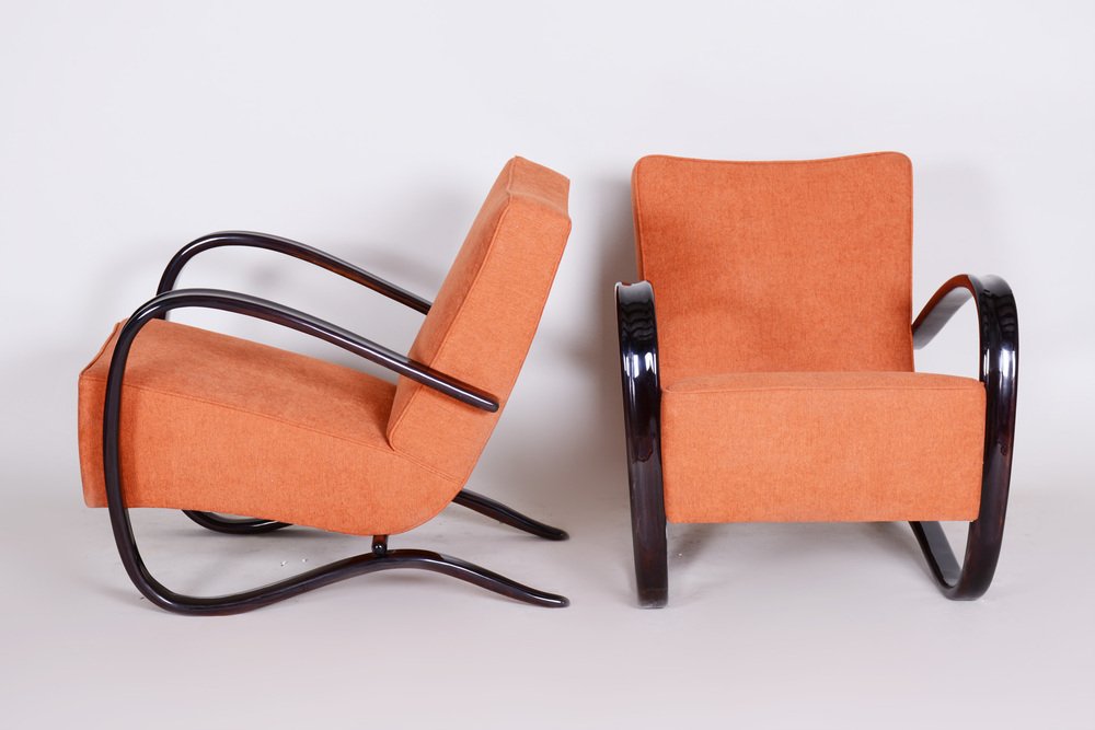 Art Deco Model H-269 Armchairs attributed to Jindřich Halabala for Up Závody, 1930s, Set of 2