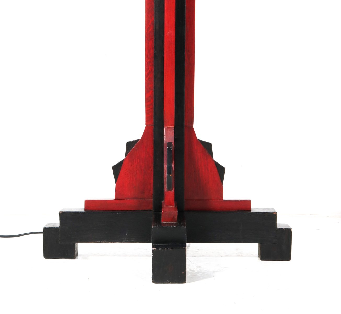 Art Deco Modernist Lacquered Oak Floor Lamp by Cor Alons, 1920s