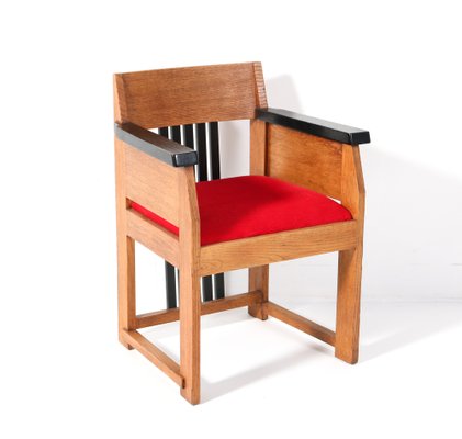 Art Deco Modernist Oak Armchair by Hendrik Wouda for Pander, 1920s-MY-1820995