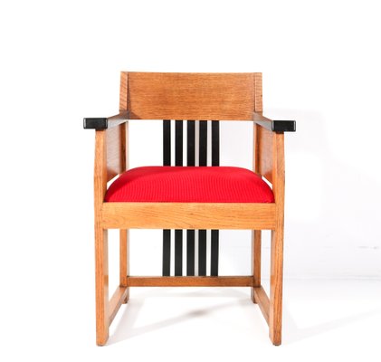 Art Deco Modernist Oak Armchair by Hendrik Wouda for Pander, 1920s-MY-1820995