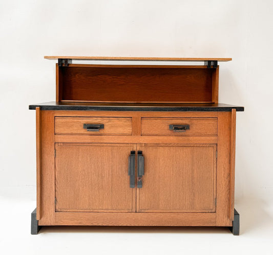 Art Deco Modernist Oak Credenza or Sideboard by Jan Brunott, 1920s