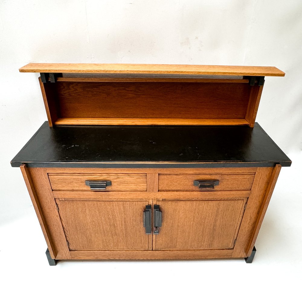 Art Deco Modernist Oak Credenza or Sideboard by Jan Brunott, 1920s