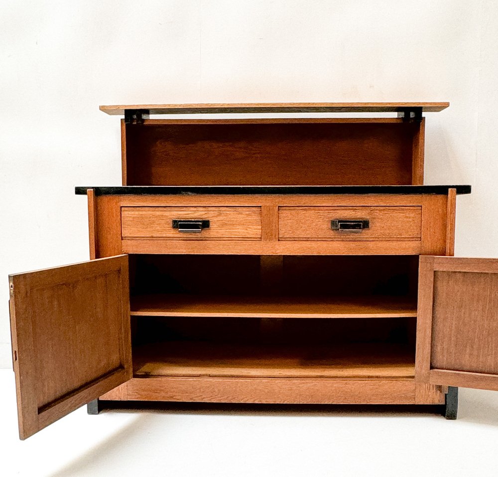 Art Deco Modernist Oak Credenza or Sideboard by Jan Brunott, 1920s