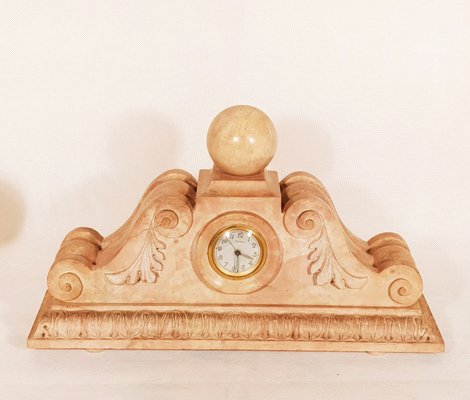 Art Deco Molded and Carved Stone Clock, 1930s-AWH-780781