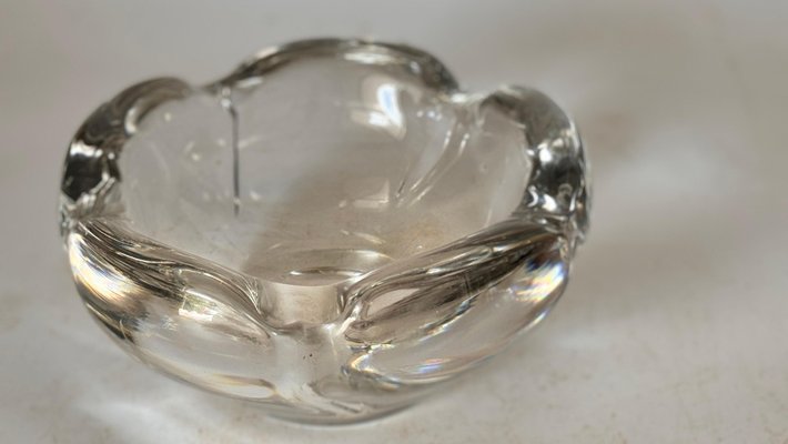 Art Deco Molded Glass Ashtray in Transparent Color from Daum, France, 1940s-UR-2041525