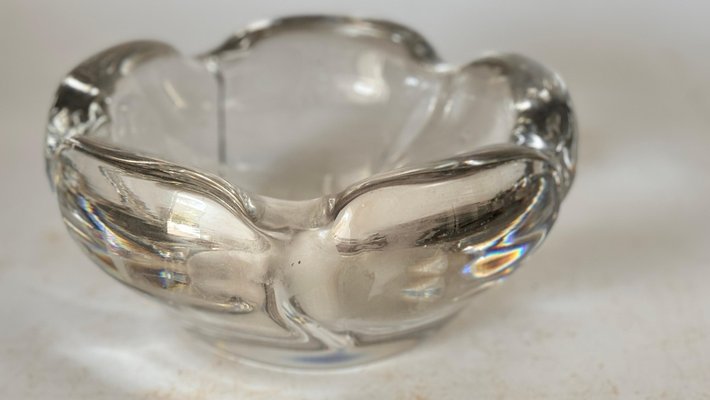 Art Deco Molded Glass Ashtray in Transparent Color from Daum, France, 1940s-UR-2041525