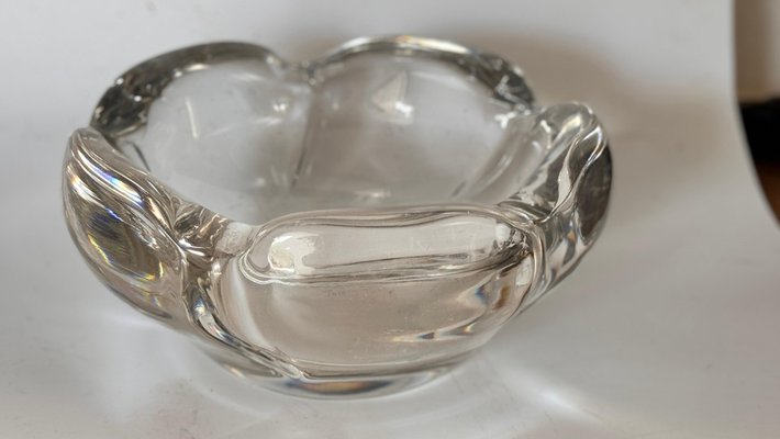 Art Deco Molded Glass Ashtray in Transparent Color from Daum, France, 1940s-UR-2041525