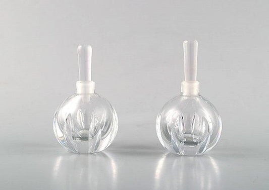 Art Deco Mouth Blown Flacons by Edward Hald for Orrefors, 1940s, Set of 7