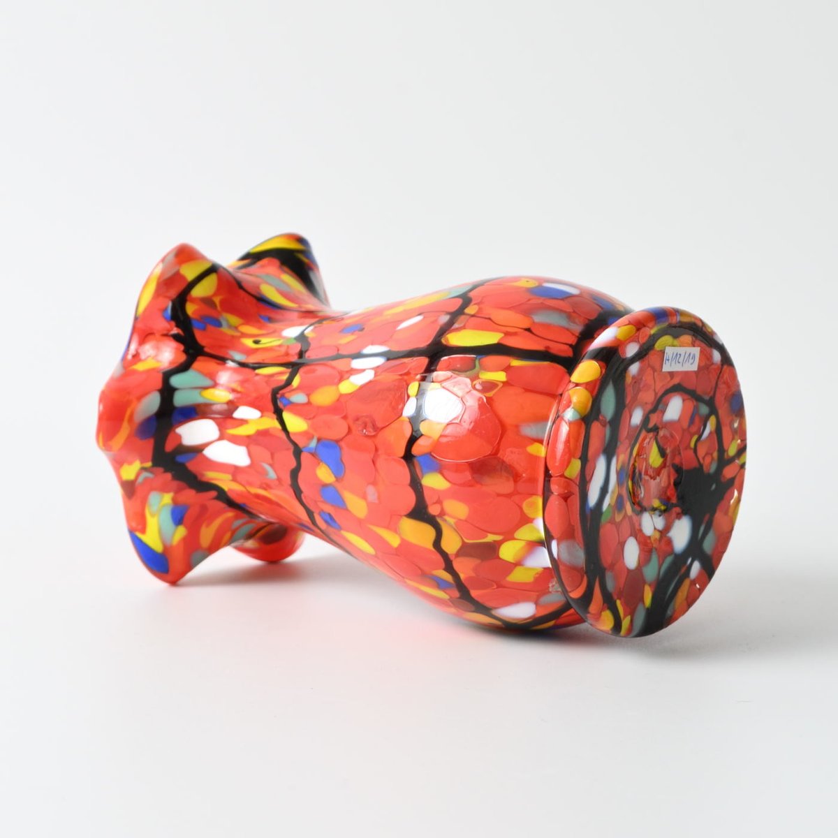 Art Deco Multicolour Spatter Glass Vase from Franz Welz