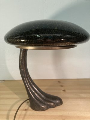 Art Deco Murano Bubble Glass Mushroom Lamp-BHG-1315354