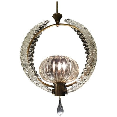 Art Deco Murano Chandelier by Ercole Barovier, 1940s-MBH-1032258