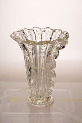 Art-Dèco Murano Crystal Glass Vase by Ercole Barovier for Barovier & Toso-QES-1160399