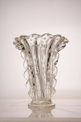 Art-Dèco Murano Crystal Glass Vase by Ercole Barovier for Barovier & Toso-QES-1160399