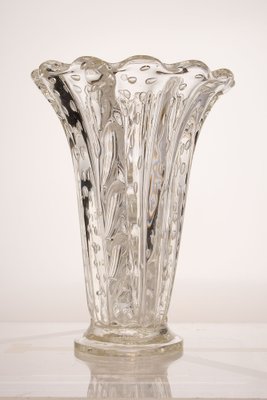 Art-Dèco Murano Crystal Glass Vase by Ercole Barovier for Barovier & Toso-QES-1160399