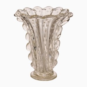 Art-Dèco Murano Crystal Glass Vase by Ercole Barovier for Barovier & Toso-QES-1160399