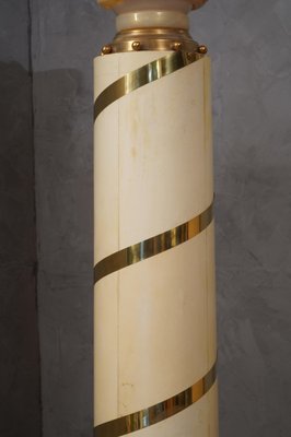 Art Deco Murano Glass and Brass Floor Lamp, 1940s-UH-1768881