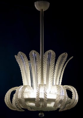 Art Deco Murano Glass Ceiling Light attributed to Tommaso Buzzi for Venini, 1940s-MBH-1725956