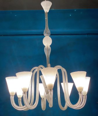 Art Deco Murano Glass Chandelier attributed to Venini, 1940s-MBH-1732597