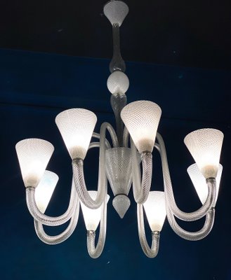 Art Deco Murano Glass Chandelier attributed to Venini, 1940s-MBH-1732597