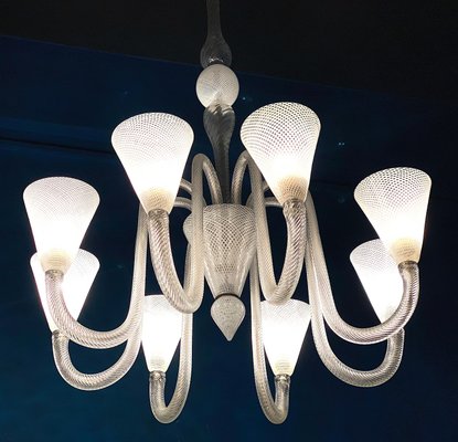 Art Deco Murano Glass Chandelier attributed to Venini, 1940s-MBH-1732597