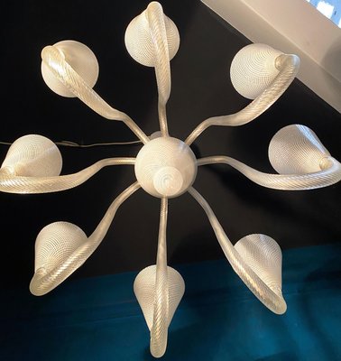 Art Deco Murano Glass Chandelier attributed to Venini, 1940s-MBH-1732597