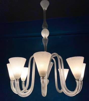 Art Deco Murano Glass Chandelier attributed to Venini, 1940s-MBH-1732597