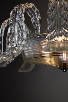 Art Deco Murano Glass Lantern Chandelier from Barovier & Toso, 1950s-ASK-1795973