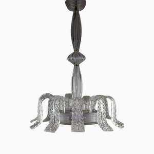 Art Deco Murano Glass Lantern Chandelier from Barovier & Toso, 1950s-ASK-1795973