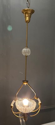 Art Deco Murano Glass Pendant Lamp by Ercole Barovier, 1940s-JJC-960054