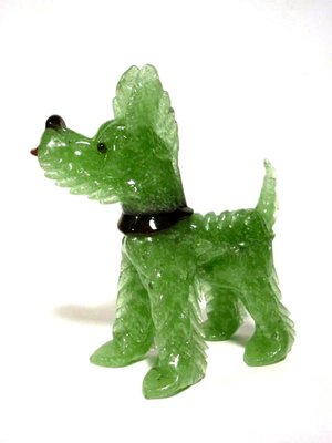 Art Deco Murano Glass Pulegoso Terrier Sculpture, 1920s-GKB-708663