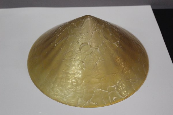 Art Deco Mushroom Lamp in Crackled Glass, 1980s-BCR-2036040