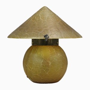 Art Deco Mushroom Lamp in Crackled Glass, 1980s-BCR-2036040