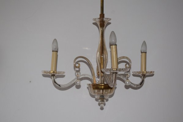 Art Deco Muslin Glass Chandelier from J&L Lobmeyr, 1930s-VA-869742