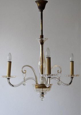 Art Deco Muslin Glass Chandelier from J&L Lobmeyr, 1930s-VA-869742