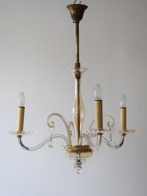 Art Deco Muslin Glass Chandelier from J&L Lobmeyr, 1930s-VA-869742