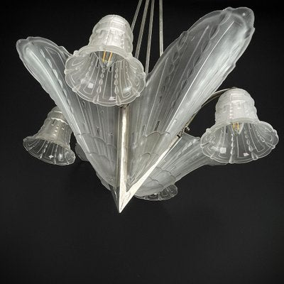 Art Deco Nickel-Plated Ceiling Lamp, 1930s-JUZ-1808257