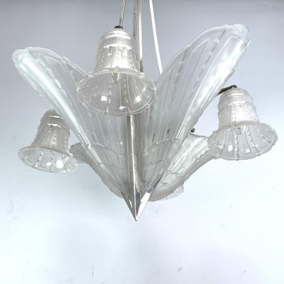 Art Deco Nickel-Plated Ceiling Lamp, 1930s-JUZ-1808257