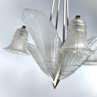 Art Deco Nickel-Plated Ceiling Lamp, 1930s-JUZ-1808257