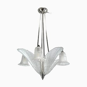 Art Deco Nickel-Plated Ceiling Lamp, 1930s-JUZ-1808257