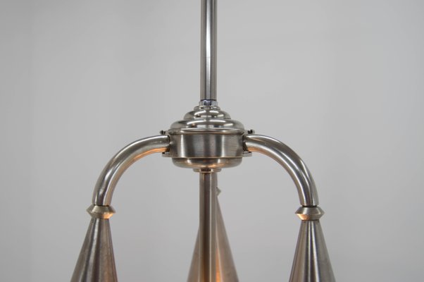 Art Deco Nickel-Plated Chandelier, 1920s-TZ-858939