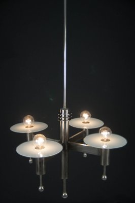 Art Deco Nickel-Plated Chandelier, 1920s-TZ-969235